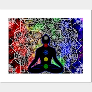 Tibetan Chakras, nebula mandala Posters and Art